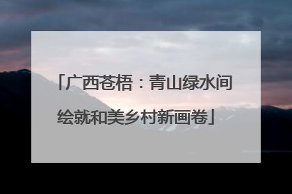 广西苍梧：青山绿水间绘就和美乡村新画卷