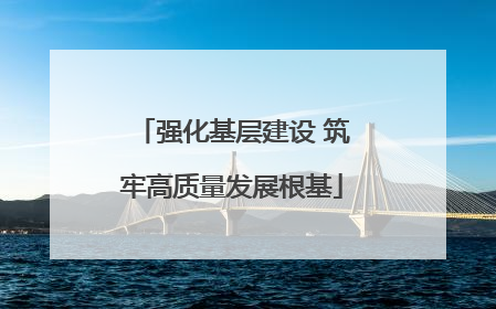 强化基层建设 筑牢高质量发展根基