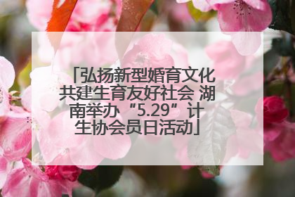 弘扬新型婚育文化 共建生育友好社会 湖南举办“5.29”计生协会员日活动