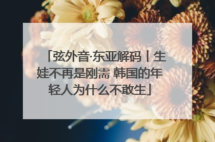 弦外音·东亚解码丨生娃不再是刚需 韩国的年轻人为什么不敢生