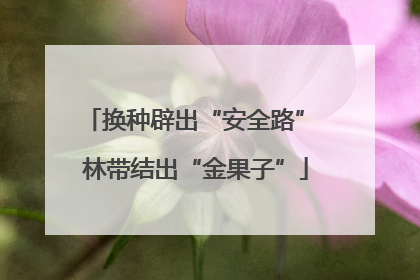 换种辟出“安全路” 林带结出“金果子”