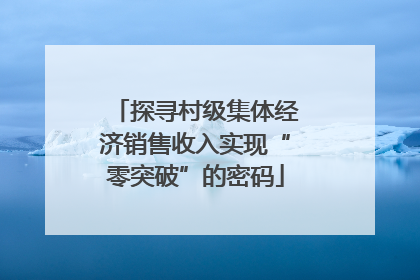 探寻村级集体经济销售收入实现“零突破”的密码