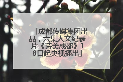 成都传媒集团出品，六集人文纪录片《诗美成都》18日起央视播出