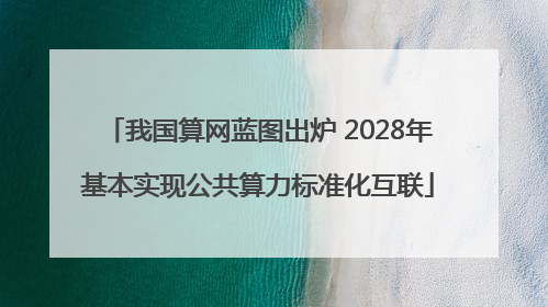 我国算网蓝图出炉 2028年基本实现公共算力标准化互联