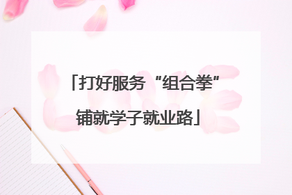 打好服务“组合拳” 铺就学子就业路