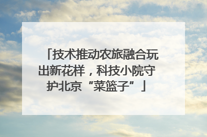 技术推动农旅融合玩出新花样，科技小院守护北京“菜篮子”