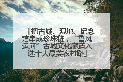 把古城、湿地、纪念馆串成珍珠链，“鲁风运河”古城文化廊道入选十大最美农村路