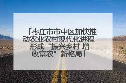 枣庄市市中区加快推动农业农村现代化进程 形成“振兴乡村 增收富农”新格局