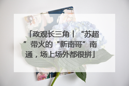 政观长三角丨“苏超”带火的“新南哥”南通，场上场外都很拼