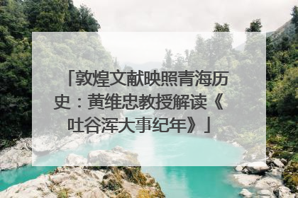 敦煌文献映照青海历史：黄维忠教授解读《吐谷浑大事纪年》