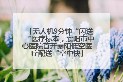 无人机9分钟“闪送“医疗标本，襄阳市中心医院首开襄阳低空医疗配送“空中快