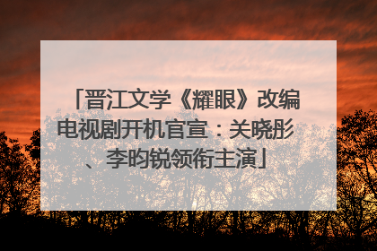 晋江文学《耀眼》改编电视剧开机官宣：关晓彤、李昀锐领衔主演