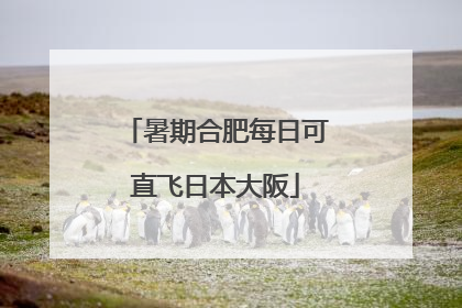 暑期合肥每日可直飞日本大阪