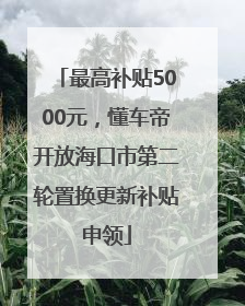 最高补贴5000元，懂车帝开放海口市第二轮置换更新补贴申领