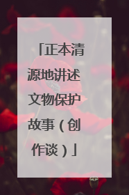 正本清源地讲述文物保护故事（创作谈）