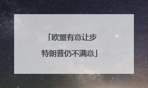 欧盟有意让步 特朗普仍不满意