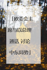 欧委会主席与以总理通话 讨论中东局势