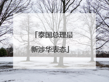 泰国总理最新涉华表态