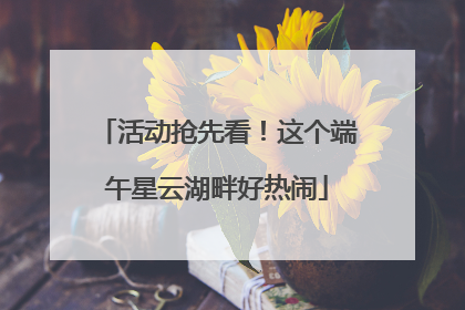 活动抢先看！这个端午星云湖畔好热闹