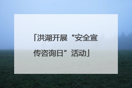 洪湖开展“安全宣传咨询日”活动