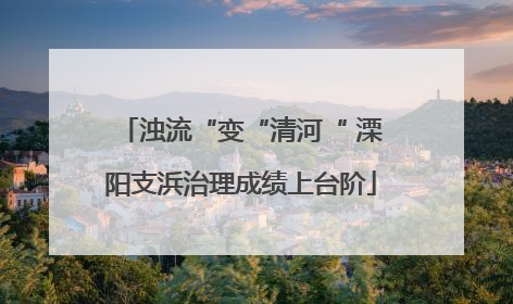 浊流“变“清河“ 溧阳支浜治理成绩上台阶