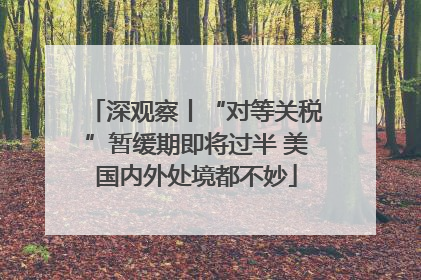 深观察丨“对等关税”暂缓期即将过半 美国内外处境都不妙