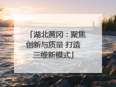 湖北黄冈：聚焦创新与质量 打造三维新模式