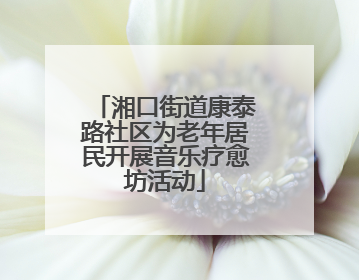 湘口街道康泰路社区为老年居民开展音乐疗愈坊活动