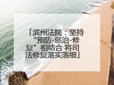 滨州法院：坚持“预防-惩治-修复”相结合 将司法修复落实落细