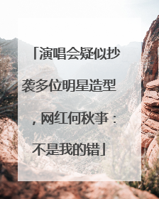 演唱会疑似抄袭多位明星造型，网红何秋亊：不是我的错
