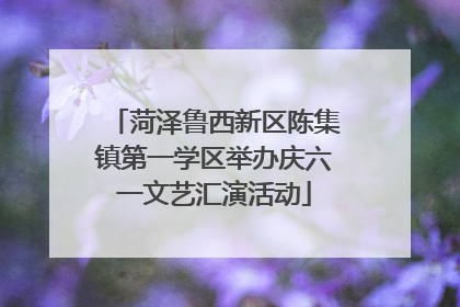 菏泽鲁西新区陈集镇第一学区举办庆六一文艺汇演活动