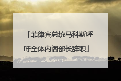 菲律宾总统马科斯呼吁全体内阁部长辞职