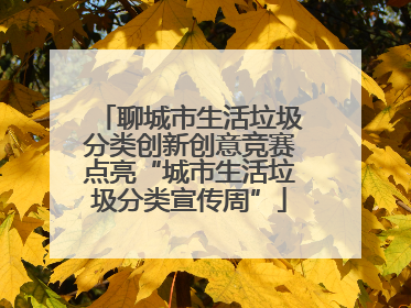 聊城市生活垃圾分类创新创意竞赛点亮“城市生活垃圾分类宣传周”