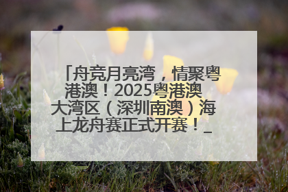 舟竞月亮湾，情聚粤港澳！2025粤港澳大湾区（深圳南澳）海上龙舟赛正式开赛！_深圳新闻网