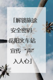 解锁旅途安全密码 岳阳火车站宣传“声”入人心
