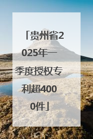 贵州省2025年一季度授权专利超4000件
