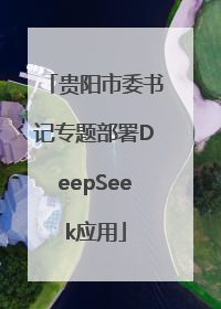 贵阳市委书记专题部署DeepSeek应用