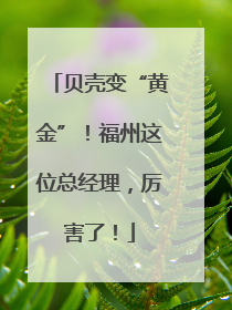 贝壳变“黄金”！福州这位总经理，厉害了！
