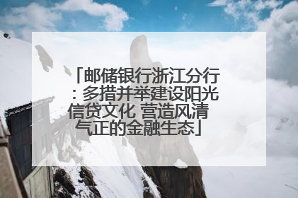 邮储银行浙江分行：多措并举建设阳光信贷文化 营造风清气正的金融生态