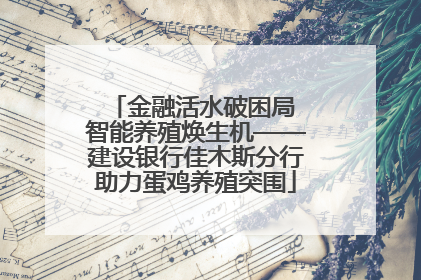金融活水破困局 智能养殖焕生机——建设银行佳木斯分行助力蛋鸡养殖突围