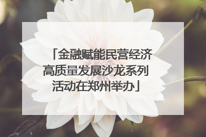 金融赋能民营经济高质量发展沙龙系列活动在郑州举办