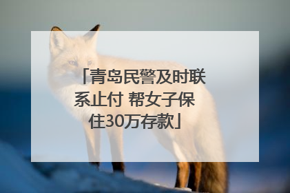 青岛民警及时联系止付 帮女子保住30万存款