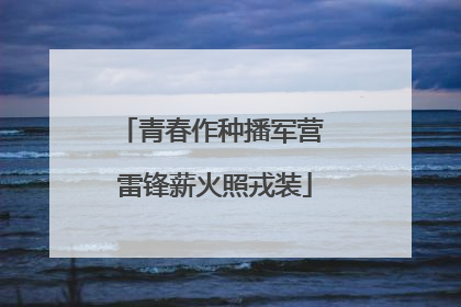 青春作种播军营 雷锋薪火照戎装