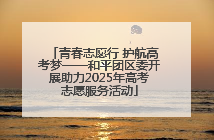 青春志愿行 护航高考梦——和平团区委开展助力2025年高考志愿服务活动