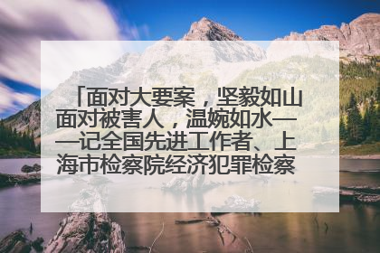 面对大要案，坚毅如山面对被害人，温婉如水——记全国先进工作者、上海市检察院经济犯罪检察部主任马玮玮