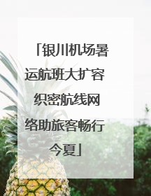 银川机场暑运航班大扩容 织密航线网络助旅客畅行今夏