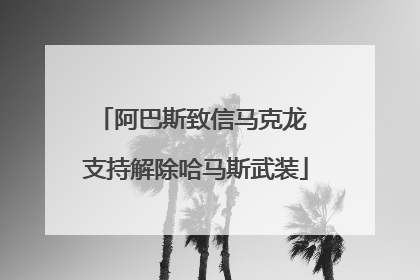 阿巴斯致信马克龙 支持解除哈马斯武装