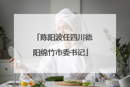 陈阳波任四川德阳绵竹市委书记
