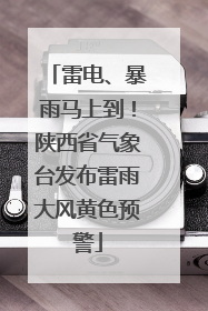 雷电、暴雨马上到！陕西省气象台发布雷雨大风黄色预警