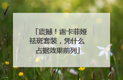 震撼！露卡菲娅祛斑套装，凭什么占据效果前列